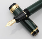 xixixiaozhu Metal Big Fountain Pen Set Medium Nib 0.7mm, Includes Ink Refill Converter, 5 Ink Cartridges & Gift Box (Medium Nib 0.7mm, Green)