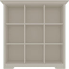 OSCHF Wooden Cube Shelf Bookcase - Modern 3 Tiers Floorstanding Open Bookshelf with Base for Home and Office, 9 Cubes Storage Cabinet, Warm White