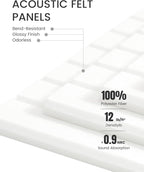 Fluxynara Large Felt Bulletin Board 36" x 24" Cork Board Alternative-6 Pack with 40 Safe Removable Adhesive Tabs, Cork Boards for Walls Cork Board for Home Office Classroom Pin Board (Milky White)