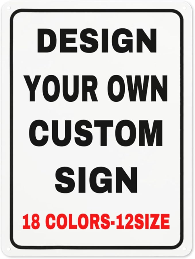 Custom Outdoor Metal Personalized Signs With Your Photo, Text, Logo - Decorative House Sign for Business, Workplace, Office, Home