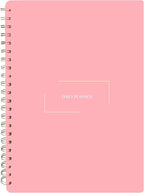 Merely Home Undated Daily Planner | 8.25” x 11.75” To Do List Notebook | Work Productivity ADHD Organizer | Men and Women Planner | College Supplies | Pink | Portrait Layout