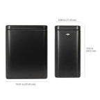 Clorox Slim Open Trash Can - 2.6 Gallon (10 Liter) Small Metal Waste Basket with Removable Bucket for Narrow Spaces - Stainless Steel Garbage Bin for Bathroom, Bedroom, or Office, Black