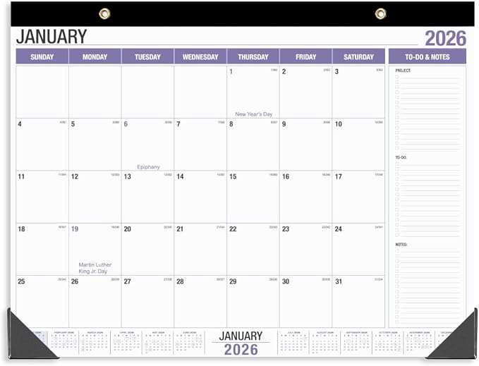 Large Desk Calendar 2026, Runs from January 2026 to December 2026, 22" x 17" Desk Calendars with to-do List, 15 Months Calendar 2026, Extra Large Desk Calendar for Home or Office