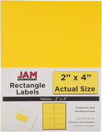 JAM PAPER Shipping Address Labels - Standard Mailing - 2 x 4 - Yellow - 120/Pack