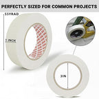 SWRT Masking Tape 1 inch x 55 Yards x 24 Rolls (1320 Total Yards), Adhesive Painting Tape Bulk for General Purpose Beige White Color for Painting, Crafting, School Stationery, Arts, Home Use etc