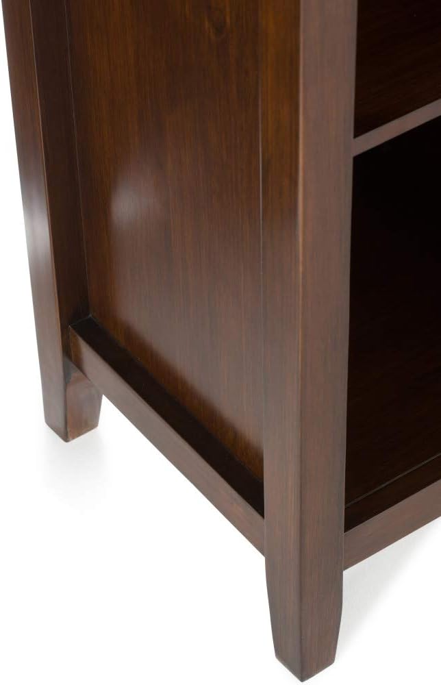 SIMPLIHOME Artisan Bookcase - 57 inch Tall 12-Cube Solid Wood Cube Organizer in Russet Brown, Transitional Storage Bookcase for Living Room, Study Room or Office with Fixed Shelves and Tapered Legs