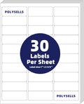 POLYSELLS 1" x2-5/8 Self Adhesive Address Labels, 30UP Blank Shipping Labels, FUSKU, FBA Mailing Labels for Inkjet and Laser Printer, 15000 Sticker Labels (500 Sheets), 30 Labels per Sheet