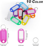 Key Labels, Key Tags, 30 Pack Plastic Key Tags with Ring and Label Window, Key Chain ID Tags/Identifiers for Name, Luggage, Bags, Backpack, 10 Colors