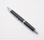 JINHAO 20 Press Fountain Pen, Retractable Capless Resin Pen with Ink Converter (F Nib 0.5mm, Bright Black)