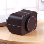 PUSU Remote Control Holder PU Leather 360 Degrees Rotatable Desktop Supply Organizer Storage Box for Controllers Media Stationery Nightstand TV Caddy E-reader iPad Phone Pen/Pencil Cosmetic(Brown)