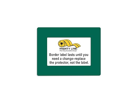 Mighty Line Shield Clear Label Protector Cover Sleeves for Protecting Barcodes, Numbers and Stickers, Heavy-Duty, Peel and Stick, Adhesive, 9.5" x 12.5" (5.5"x8.5" Window), Pack of 20, Green