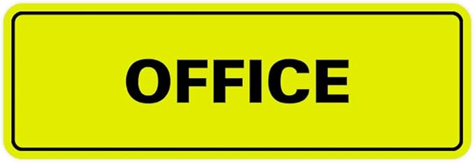 Signs ByLITA Standard Office Sign - Professional Business Signage - Easy to Install (Yellow/Black) - Large 1 Pack