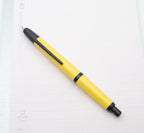 JINHAO 20 Press Fountain Pen, Retractable Capless Resin Pen with Ink Converter (F Nib 0.5mm, Lemon Yellow - Black Clip)