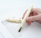 JINHAO X159 Fountain Pen (EF Nib 0.38mm, Ivory White with Gold Clip)