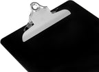 Black Plastic Clipboards (Set of 6) Multipack - 12.5x9 Inch Black Clipboard with 100 Sheets Holding Capacity Butterfly Clip | Colored Acrylic Clip Boards in Bulk | Office, Classroom, School Supplies