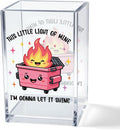 Vgrti This Little Light Of Mine I'm Gonna Let It Shine Acrylic Cosmetic Pencil Pen Holder Cup, Emotional Dumpster Fire Pen Holder Cup, Therapy Gifts, Mental Health Gifts for Women Colleague Teacher