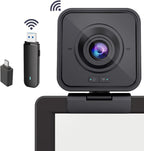 Project Telecom 1080p Wireless Webcam with Microphone – USB PC Camera for Laptop & Desktop Full HD Streaming Web Camera for Video Calls, Zoom, Remote Meetings – Plug & Play USB Web Cam