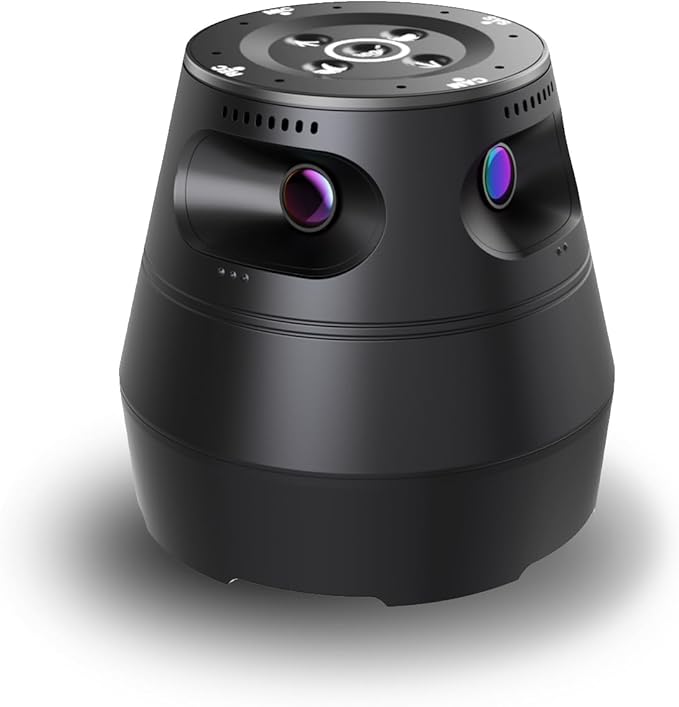 Meeteasy 360 Conference Camera, Immersive Video Conference Experience, Both Overall and Speakers’ Close-up View, Conference Room Webcam 1080P for Small/Mid-Size Rooms, Micro SD Slot Equipped