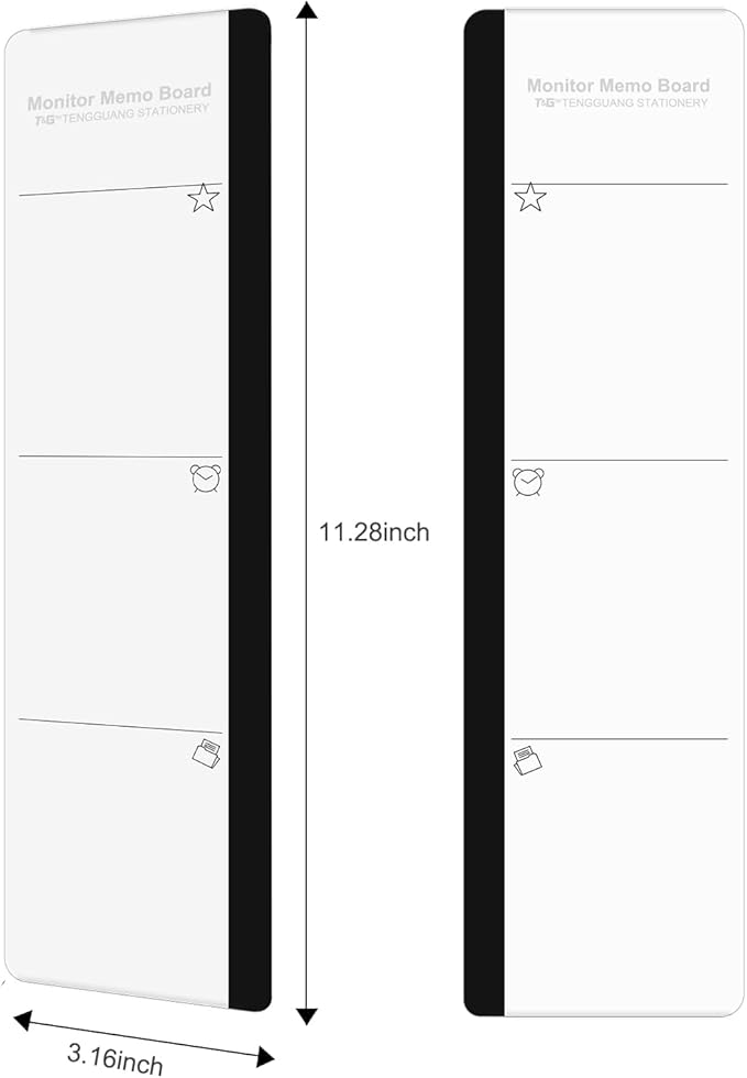 Office Desk Accessories 2pcs Multifunction Computer Monitor Memo Board - Transparent Computer Side Panel Memo Creative Monitor Side Panel Suitable for Office Home Desktop
