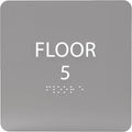 ADA CENTRAL SIGNS - 6" X6" Floor 5 Sign - ADA Compliant Tactile Graphics Grade 2 Braille Text Acrylic Wall Signs - Directional Assistance, Floor Number Safety Sign for Office, school Hospital, Apartment