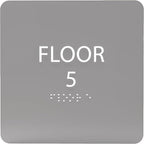 ADA CENTRAL SIGNS - 6" X6" Floor 5 Sign - ADA Compliant Tactile Graphics Grade 2 Braille Text Acrylic Wall Signs - Directional Assistance, Floor Number Safety Sign for Office, school Hospital, Apartment