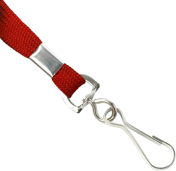 Bird Fiy Lanyards Safety Red Lanyards Neck Flat Premium Breakaway Badge Lanyard with J-Hook for ID Nametag Badge Holder (Red, 25 PCS)