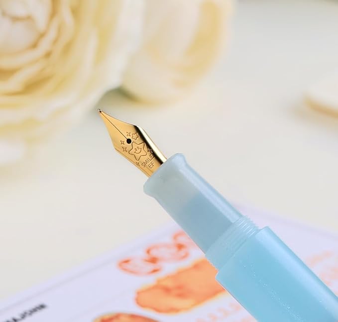 czxwyst Majohn Wancai 2.0 Mini Pocket-Size Eyedropper Fountain Pen (EF Nib 0.38mm, Mint Blue)