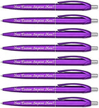 Personalized Ballpoint Pens - Retro -Retractable Click action - Custom - Black writing - Printed Name pens - Imprinted with Your Logo or Message - FREE PERSONALIZATION - 12 Pens/Box (Purple)