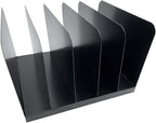 Huron Desktop File Binder Organizer Storage Vertical 5 Slot, Black Commercial Grade Steel