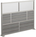 NBF Office Partitions - Cubicle Privacy Panel Wall Divider - Modern Room Separator with Quick Assembly - Indoor Laminate Free Standing Portable Room Divider Panel - 76" H x 96" W (Gray)