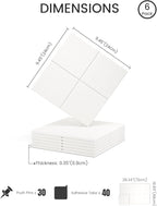 Fluxynara Felt Bulletin Board Tiles -28"x18" Cork Board Alternative for Office Decor, Push Pin Board Wall Organizer 6-Pack-Milky White