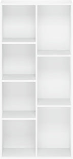 Furinno LUDER Book Shelf, 7-Cube Bookshelf, Bookcase, 9.4 x 19.5 x 41.7, for Living Room, Bedroom, Home Office, White