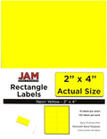 JAM PAPER Shipping Address Labels - Standard Mailing - 2 x 4 - Neon Fluorescent Yellow - 120/Pack