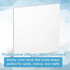 Cardstock Paper - Plain Heavy White Stock, Cover Stock Paper, 92lb(250 gsm) Cover Stock Paper, 12" x 12", 100 Sheets, Cardstock Paper for Printer, Resume, Scrapbooks, Art, Crafts, Business Cards