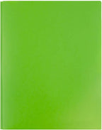 JAM PAPER Plastic Color POP Folders - 2 Pocket Durable Folders with Metal Prongs Fastener Clasps - Lime Green - 6/Pack