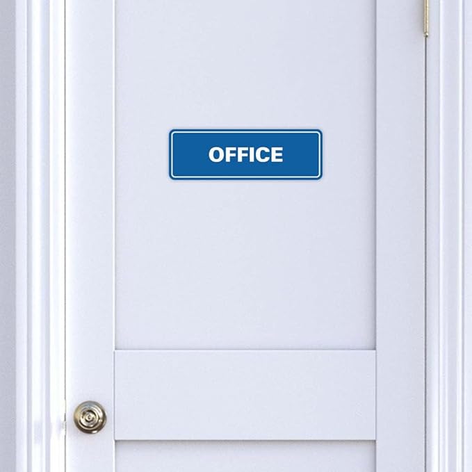Signs ByLITA Standard Office Sign - Professional Business Signage - Easy to Install (Navy Blue/White) - Small 1 Pack