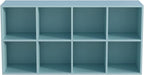 OSCHF 8-Cube Storage Shelf Bookcase - Wooden 4-Tier Floor Standing Open Bookshelf, Modern TV Stand up to 55 Inchs for Home and Office, Light Blue