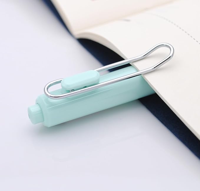 xixixiaozhu OASO K018 Sealed Retractable Fountain Pen Set 0.5mm with 2pcs Blue Ink Cartridges Smooth Writing for School Students (Light Green)