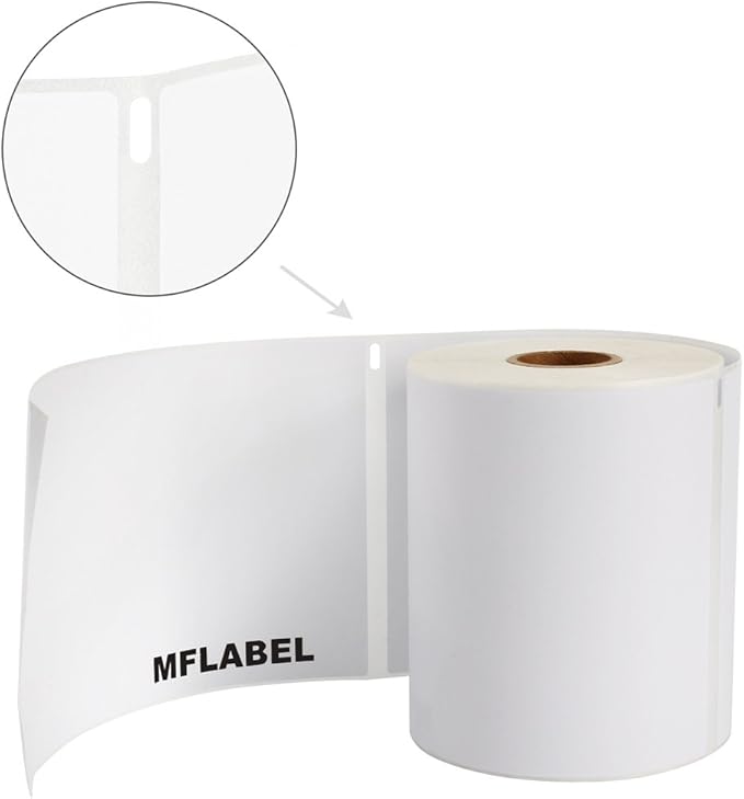 MFLABEL 4x6 Direct Thermal Shipping Labels - 12 Rolls, 220 Labels/Roll, Perforated Postage Paper with Alignment Hole, Compatible with 4XL LabelWriter 1744907 & 1755120, Rollo for USPS, UPS