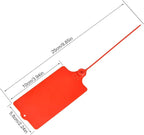 100 Plastic Shipping Tags - Waterproof, Writable, Hanging Tags with One Red Marker Pen