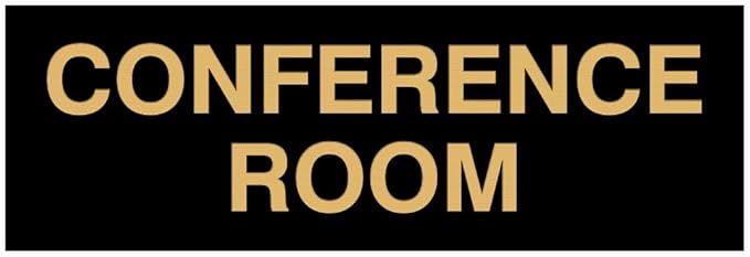 Signs ByLITA Basic Conference Room Sign (Black/Gold) - Small