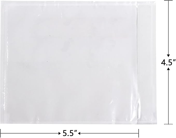 iMailer - 500 PCS 4.5"x5.5" Packing List Pouch- Clear Plastic Envelopes with Self-Adhesive Seal for Packing Slips and Invoices