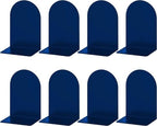 Lulonpon 8 Pieces Book Ends, Bookends, Books Stand, Metal Bookend for Shelves, Blue Book Ends for School, Library, Desktop Organizer