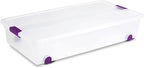 Sterilite 8-Pack 60 Quart ClearView Latch Box, Wheeled Underbed Organizer Bins with Latching Lids - Clear Plastic Organization Containers for Closet, Bedroom, Shelving Units and Everyday Home Storage