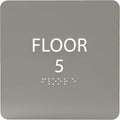 ADA CENTRAL SIGNS - 6" X6" Floor 5 Sign - ADA Compliant Tactile Graphics Grade 2 Braille Text Acrylic Wall Signs - Directional Assistance, Floor Number Safety Sign for Office, school Hospital, Apartment