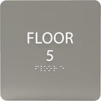 ADA CENTRAL SIGNS - 6" X6" Floor 5 Sign - ADA Compliant Tactile Graphics Grade 2 Braille Text Acrylic Wall Signs - Directional Assistance, Floor Number Safety Sign for Office, school Hospital, Apartment
