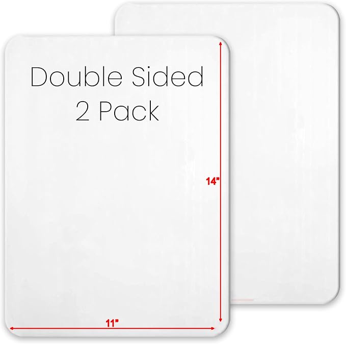 Small White Board, 11 x 14 Dry Erase Board, 2 Small White Boards Dry Erase, Double Sided Whiteboard, Lapboard for Kids, Office and Classroom