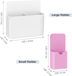 MoKo Magneitc Dry Erase Marker Holder Set, 4-Pack Magnetic Marker Pencil Pen Holder Cup Organizer for Metal & Magnetic Surface, 2 Large & 2 Small Holders, Blue/White/Pink/Yellow