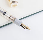 JINHAO 1935 Fountain Pen TIANDAO Series #8 Nib Ink Pen with Guitar-Shaped Clip and Ink Converter (F Nib 0.5mm, Ivory White)