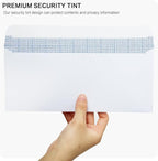 100 Pack #10 Double Window Security Self-Seal Envelopes - Suitable Size for Multiple Business Statements, Quickbooks Invoices, and Return Envelopes, Size 4-1/8 x 9-1/2 - White - 24 LB